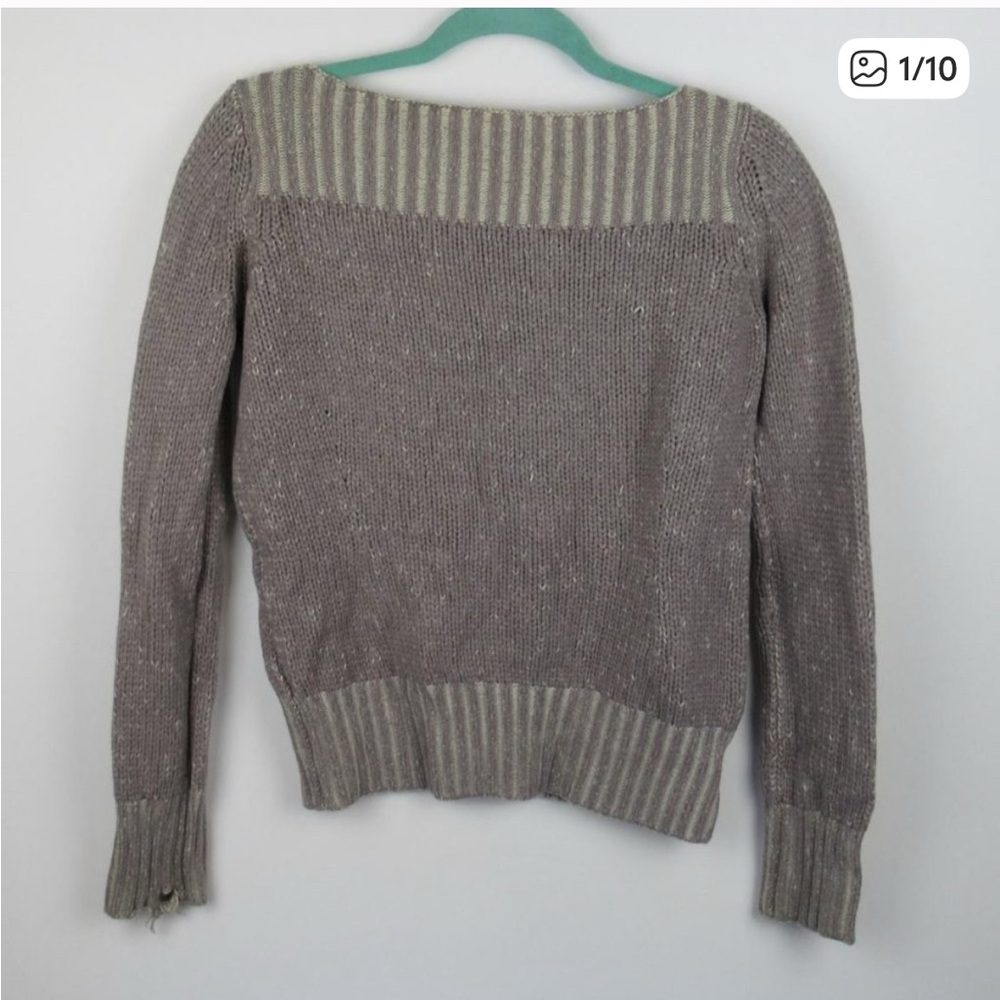 Loro Piana 100% Cashmere Ribbed Speckled Boat Neck Sweater READ DESCRIPTION
